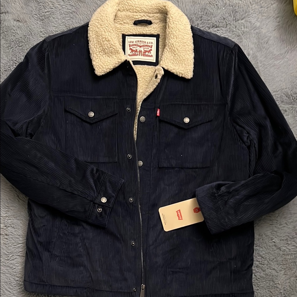 Levi's Men's Black Corduroy Jacket -Navy Blue